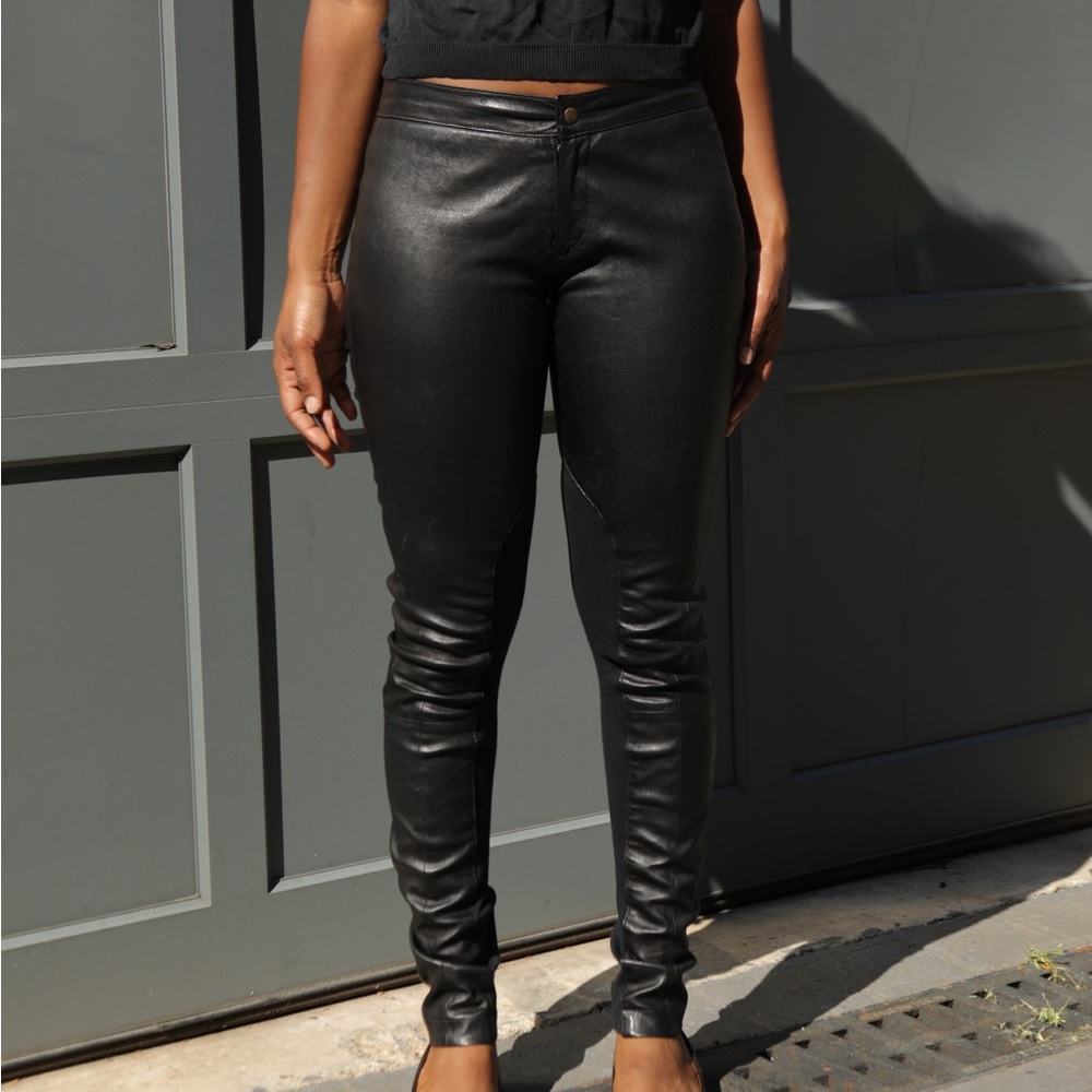 Rag & Bone Black Skinny Leather Pants